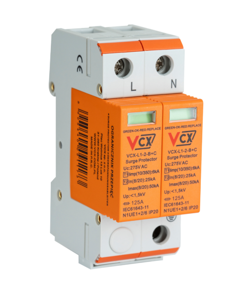 VCX Ogranicznik przepięć – B+C 2P (T1+T2) 6 kA, AC Professional.png